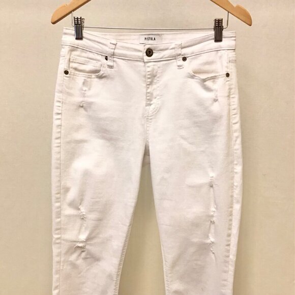Pistola 30 Jennifer Skinny Distressed Women’s Jeans White P6822FTN-WAK Tiny Spot - Picture 3 of 10
